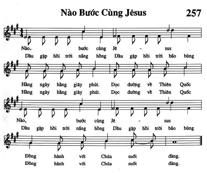 Sheet music: Nào Bước Cùng Jesus