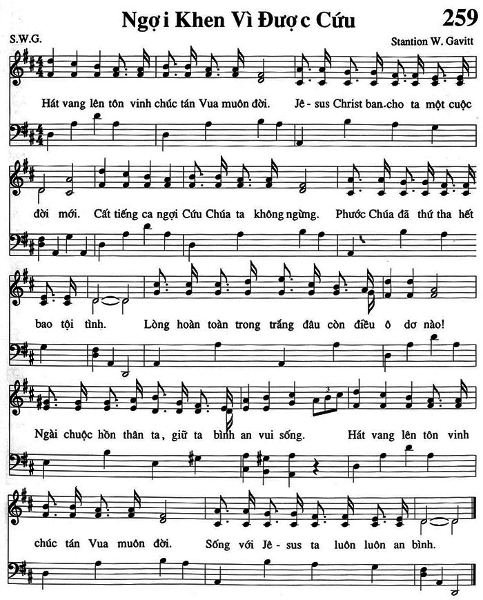 Sheet music: Ngợi Khen Vì Được Cứu