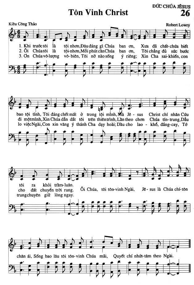 Sheet music: Tôn Vinh Christ