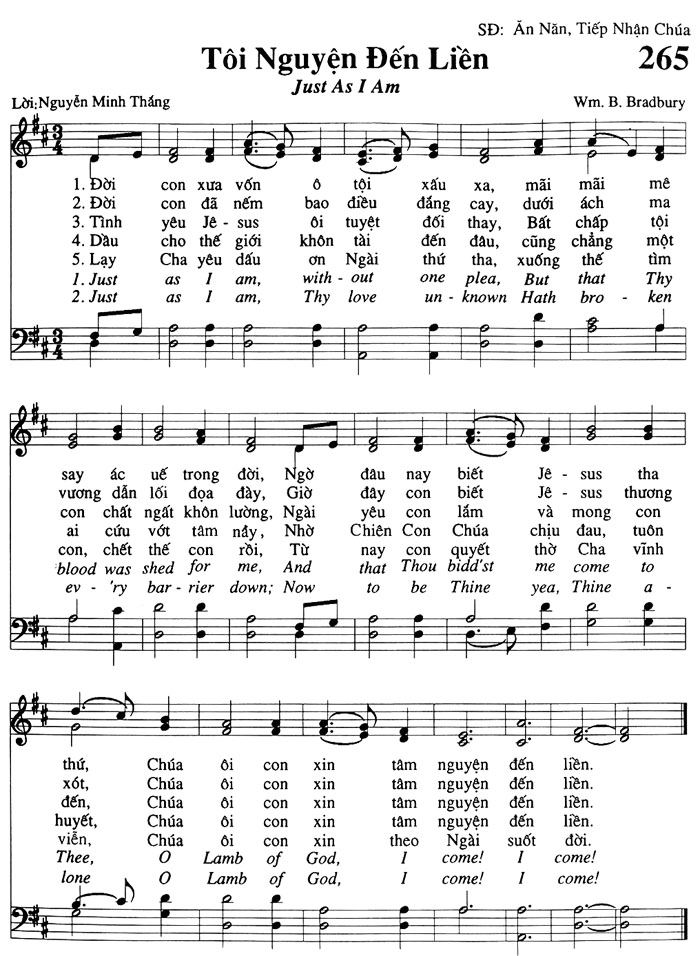 Sheet music: Tôi Nguyện Đến Liền