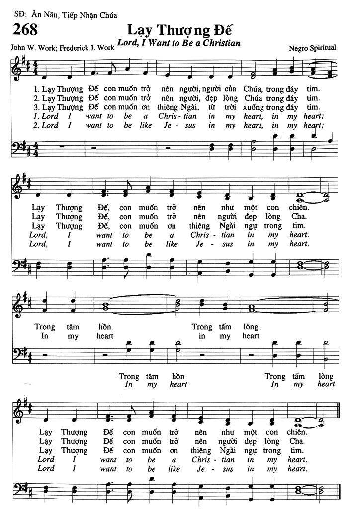 Sheet music: Lạy Thượng Đế