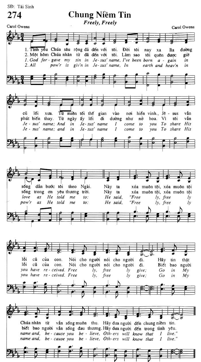 Sheet music: Chung Niềm Tin