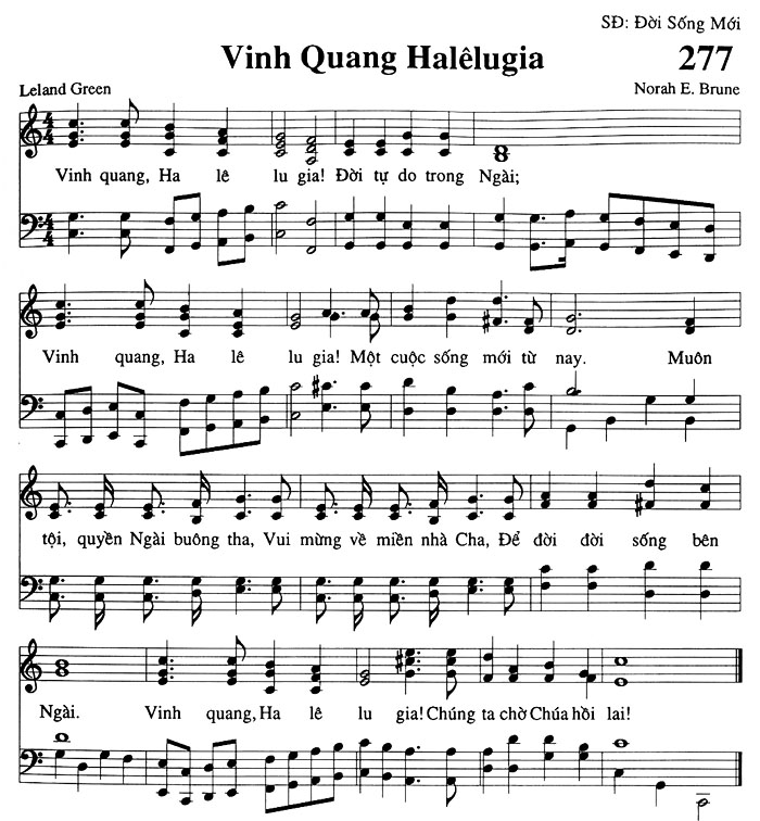 Sheet music: Vinh Quang Ha-lê-lu-gia