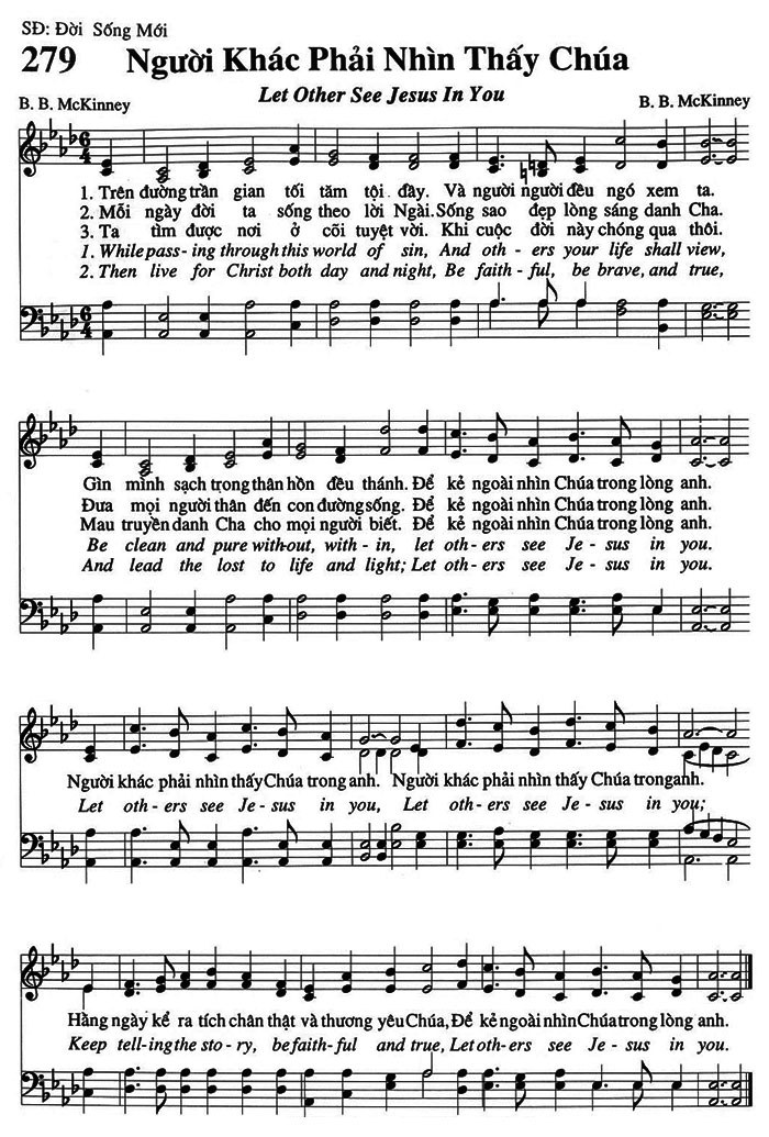 Sheet music: Người Khác Phải Nhìn Thấy Chúa