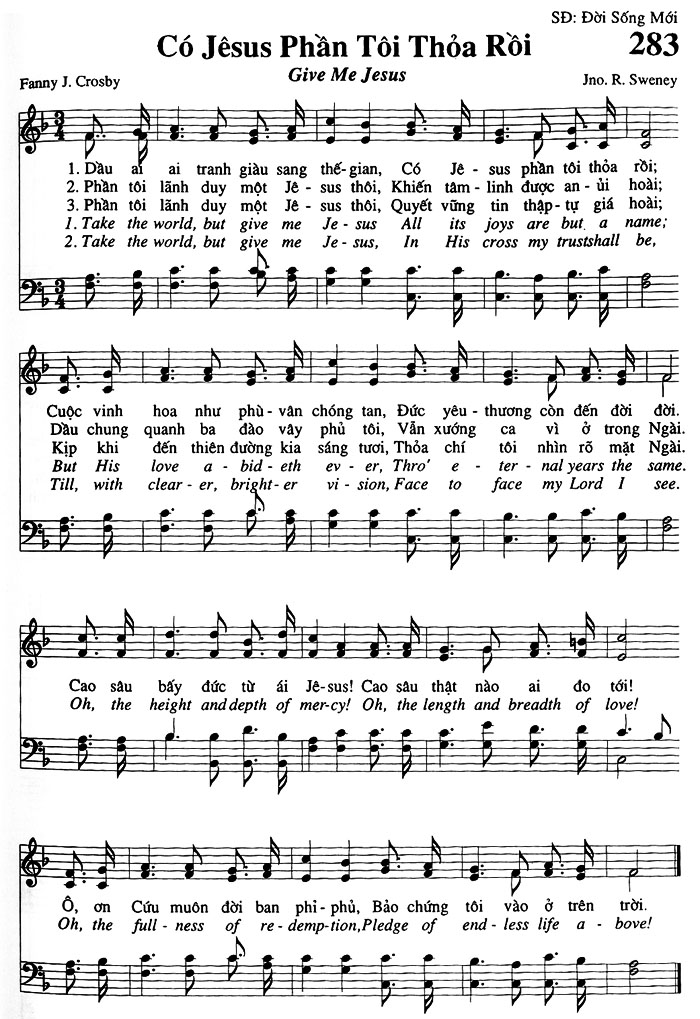 Sheet music: Có Jesus Phần Tôi Thỏa Rồi
