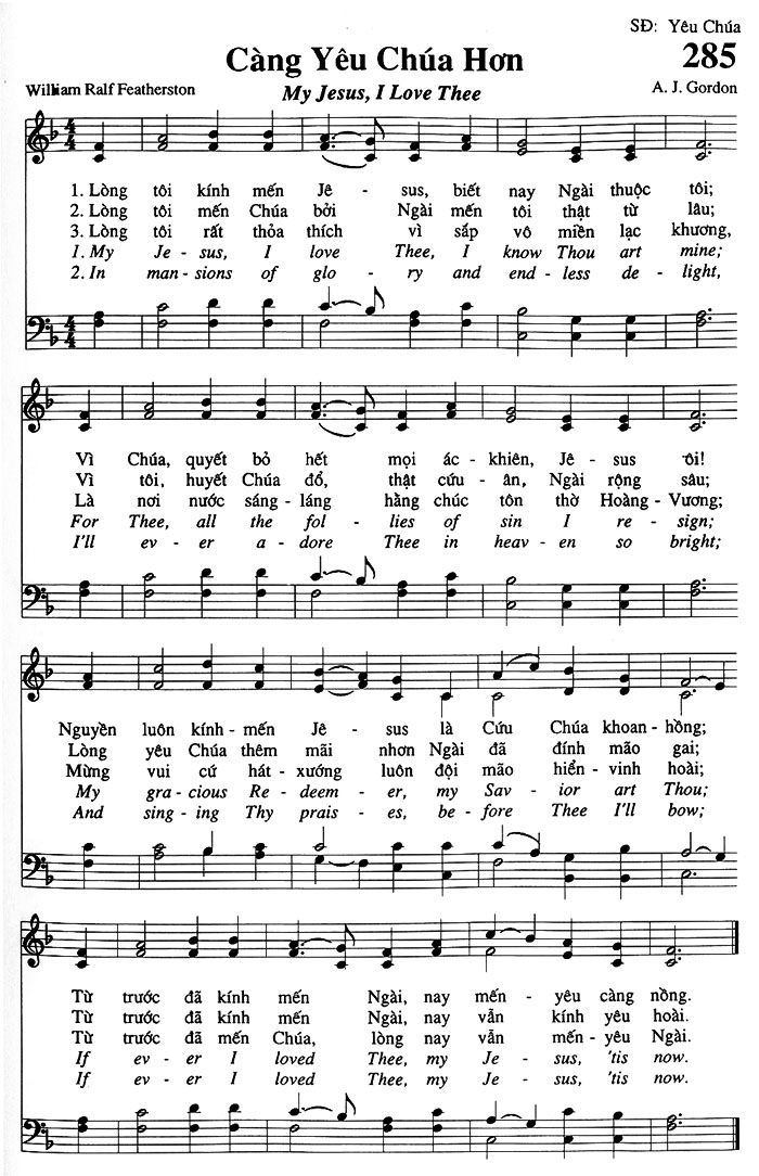 Sheet music: Càng Yêu Chúa Hơn