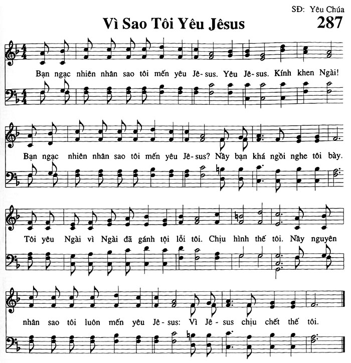 Sheet music: Vì Sao Tôi Yêu Jesus