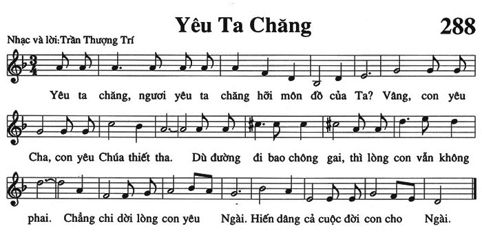 Sheet music: Yêu Ta Chăng