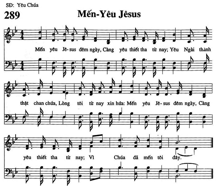 Sheet music: Mến Yêu Jesus
