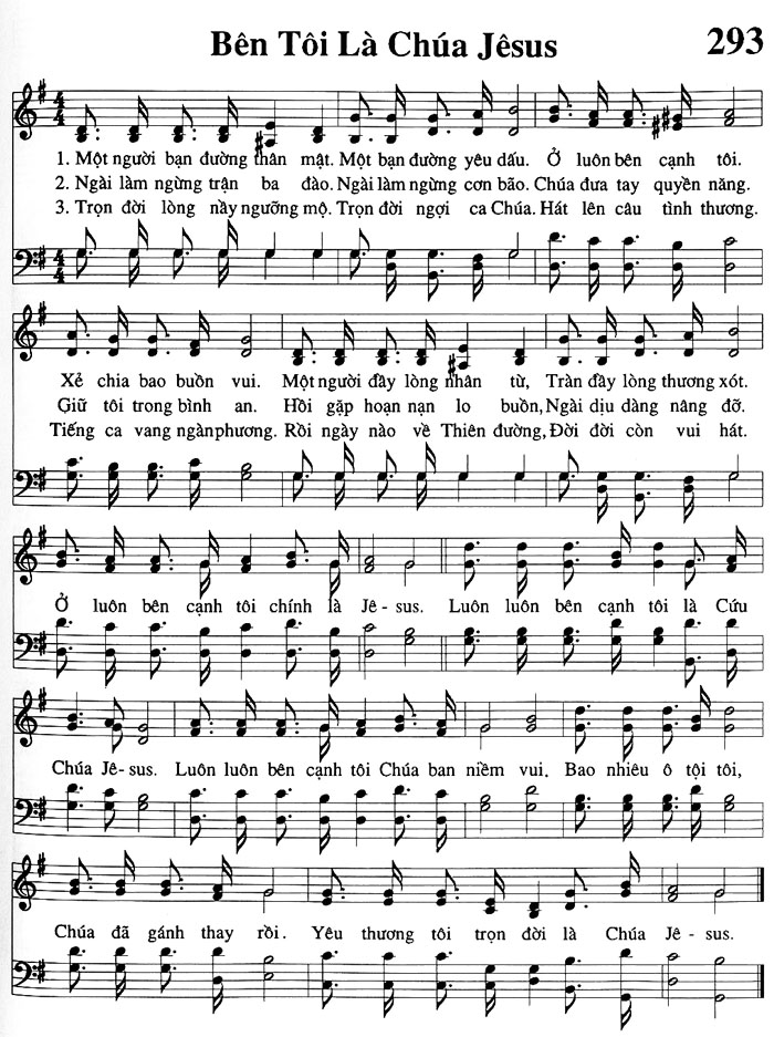 Sheet music: Bên Tôi Là Chúa Jesus