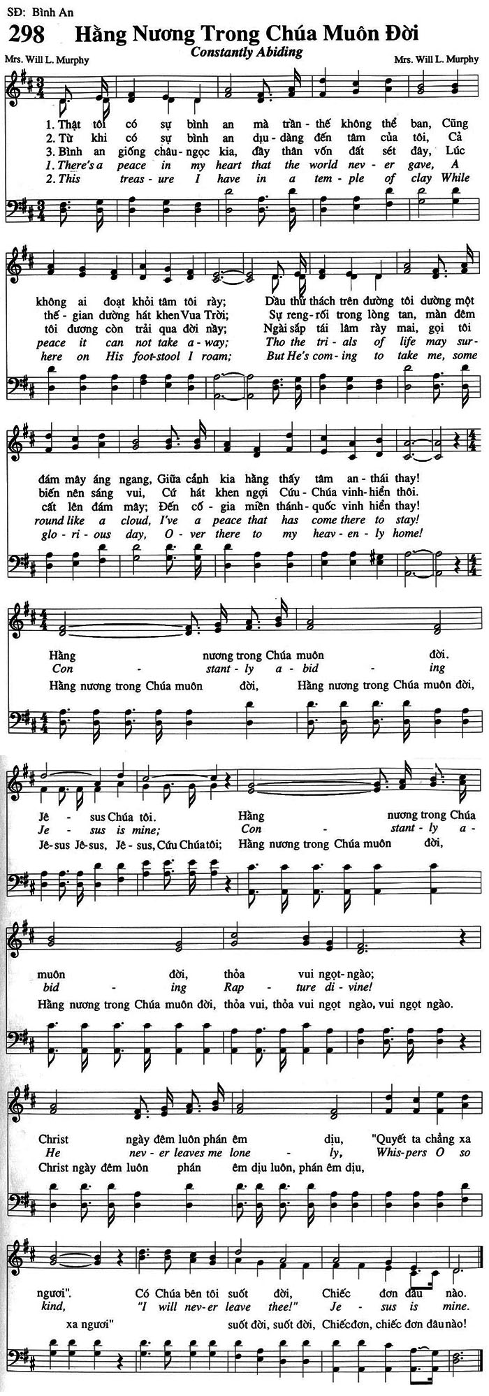 Sheet music: Hằng Nương Trong Chúa Muôn Đời