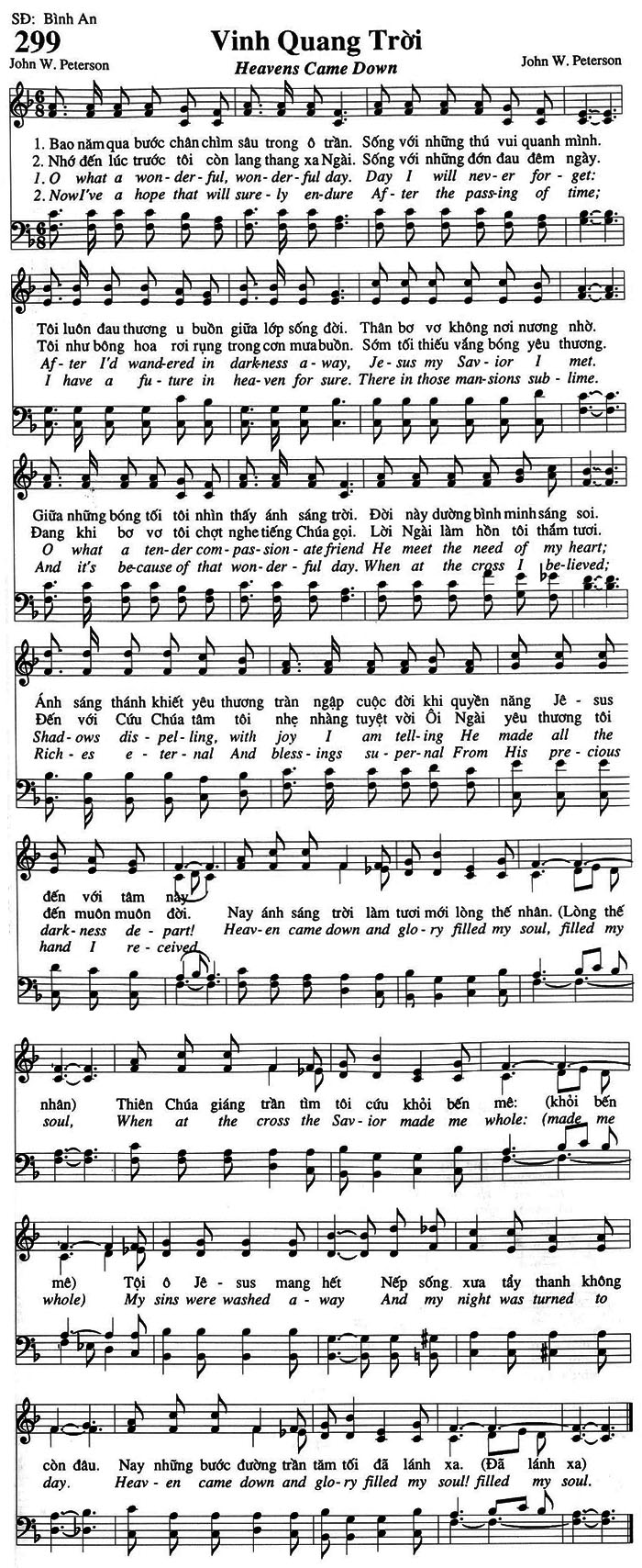 Sheet music: Vinh Quang Trời