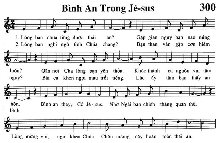 Sheet music: Bình An Trong Jesus