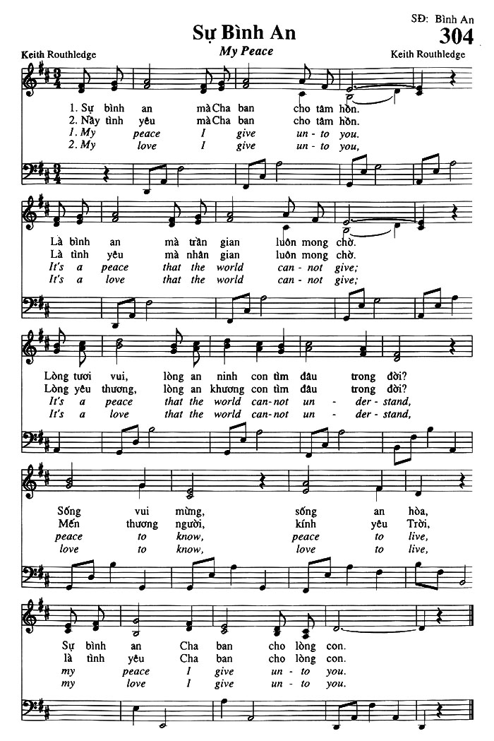 Sheet music: Sự Bình An
