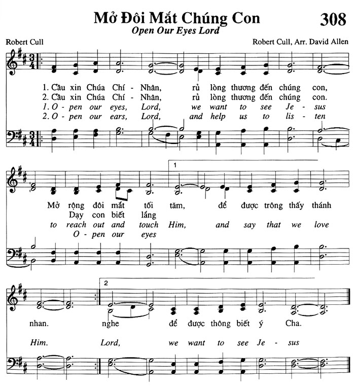 Sheet music: Mở Đôi Mắt Chúng Con