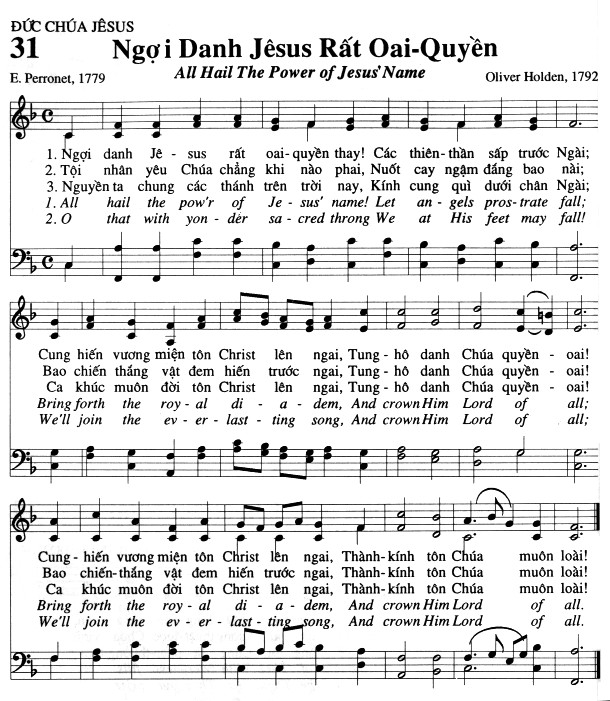 Sheet music: Ngợi Danh Jesus Rất Oai-Quyền