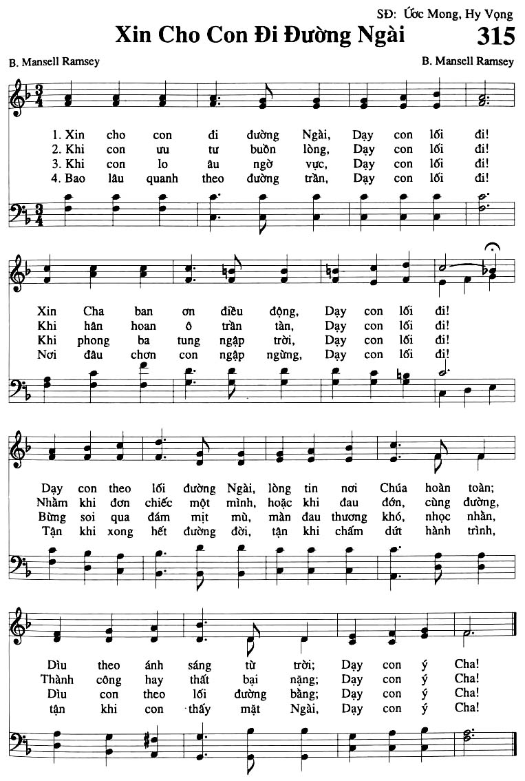 Sheet music: Xin Cho Con Đi Đường Ngài