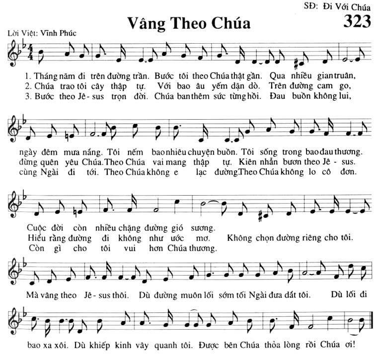 Sheet music: Vâng Theo Chúa