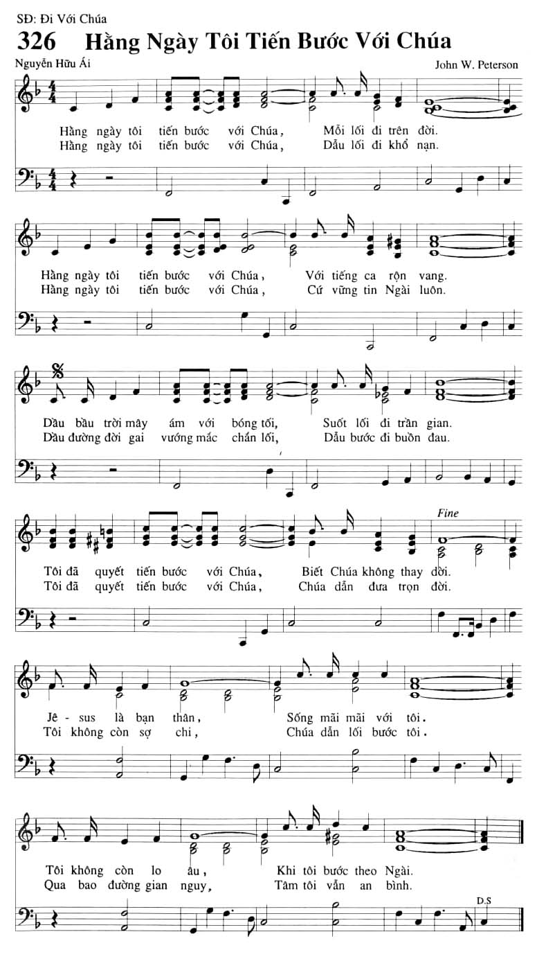 Sheet music: Hằng Ngày Tôi Tiến Bước Với Chúa