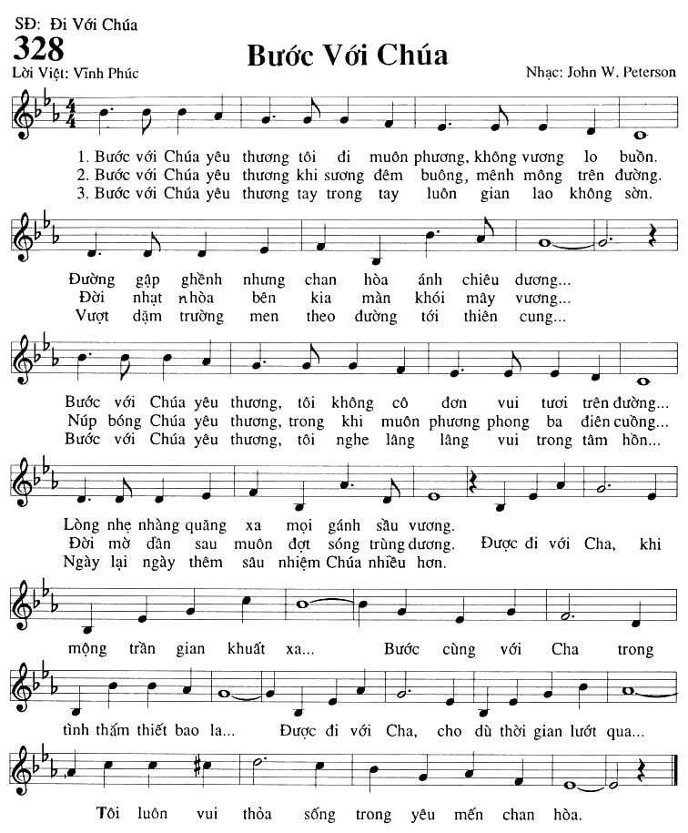 Sheet music: Bước Với Chúa