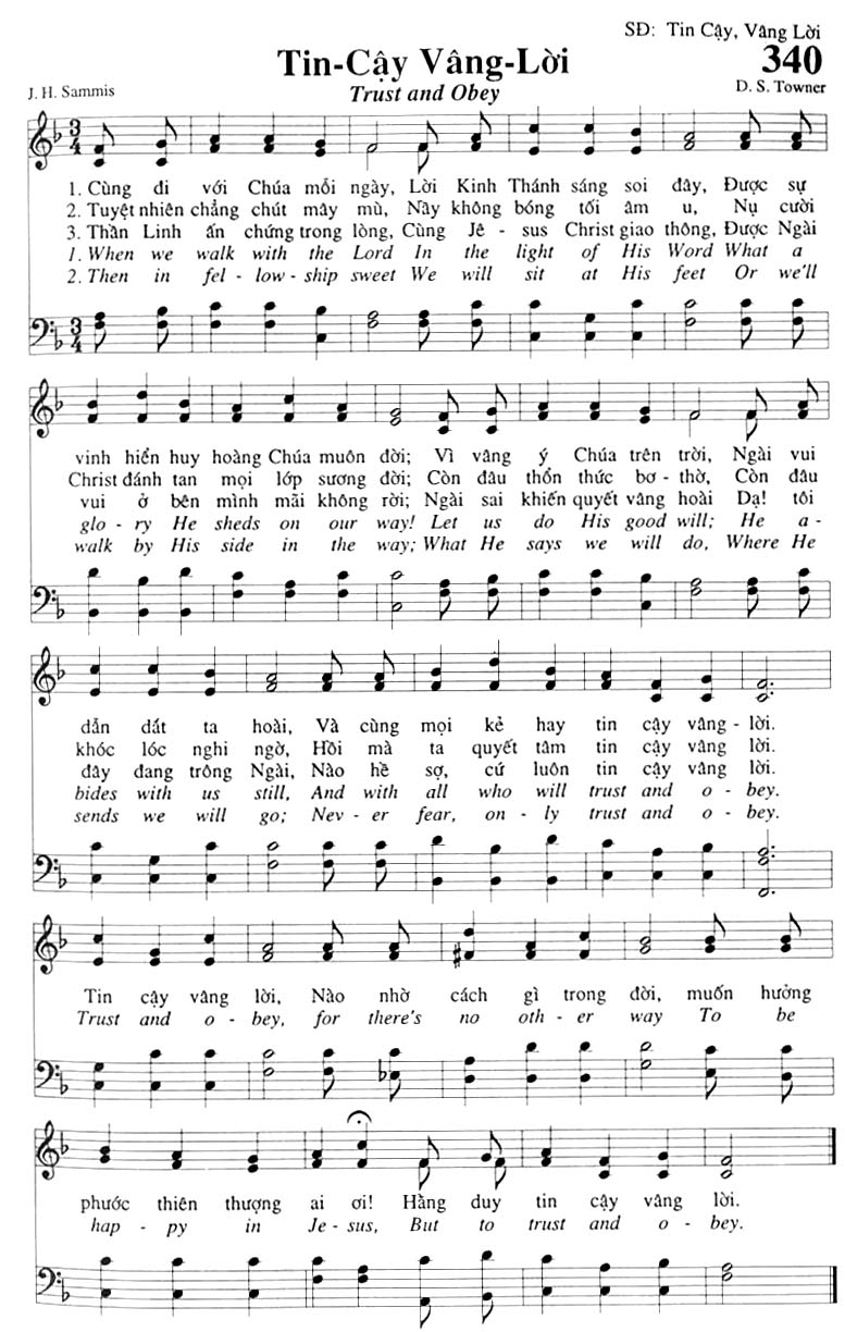 Sheet music: Tin Cậy Vâng Lời
