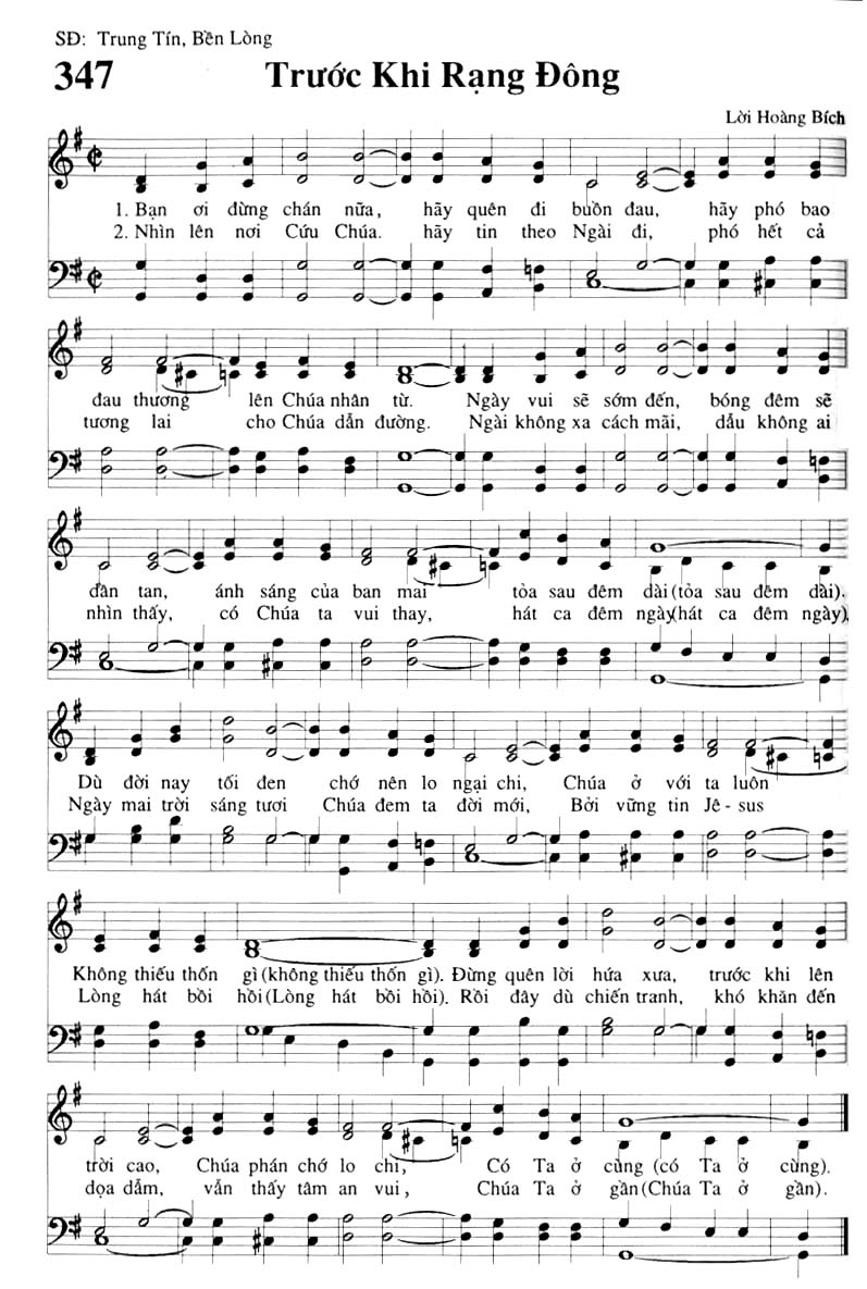 Sheet music: Trước Khi Rạng Đông