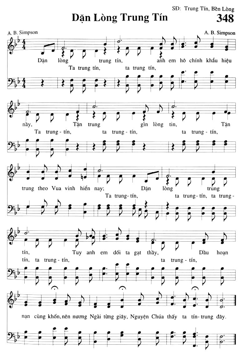 Sheet music: Dặn Lòng Trung Tín