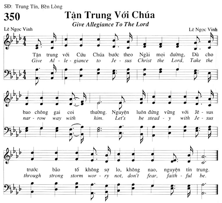 Sheet music: Tận Trung Với Chúa