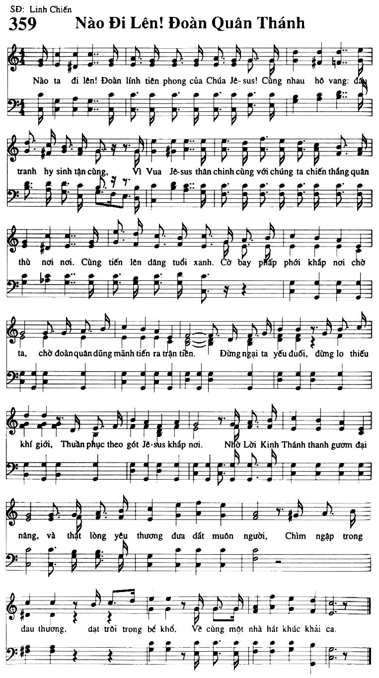 Sheet music: Nào Đi Lên Đoàn Quân Thánh