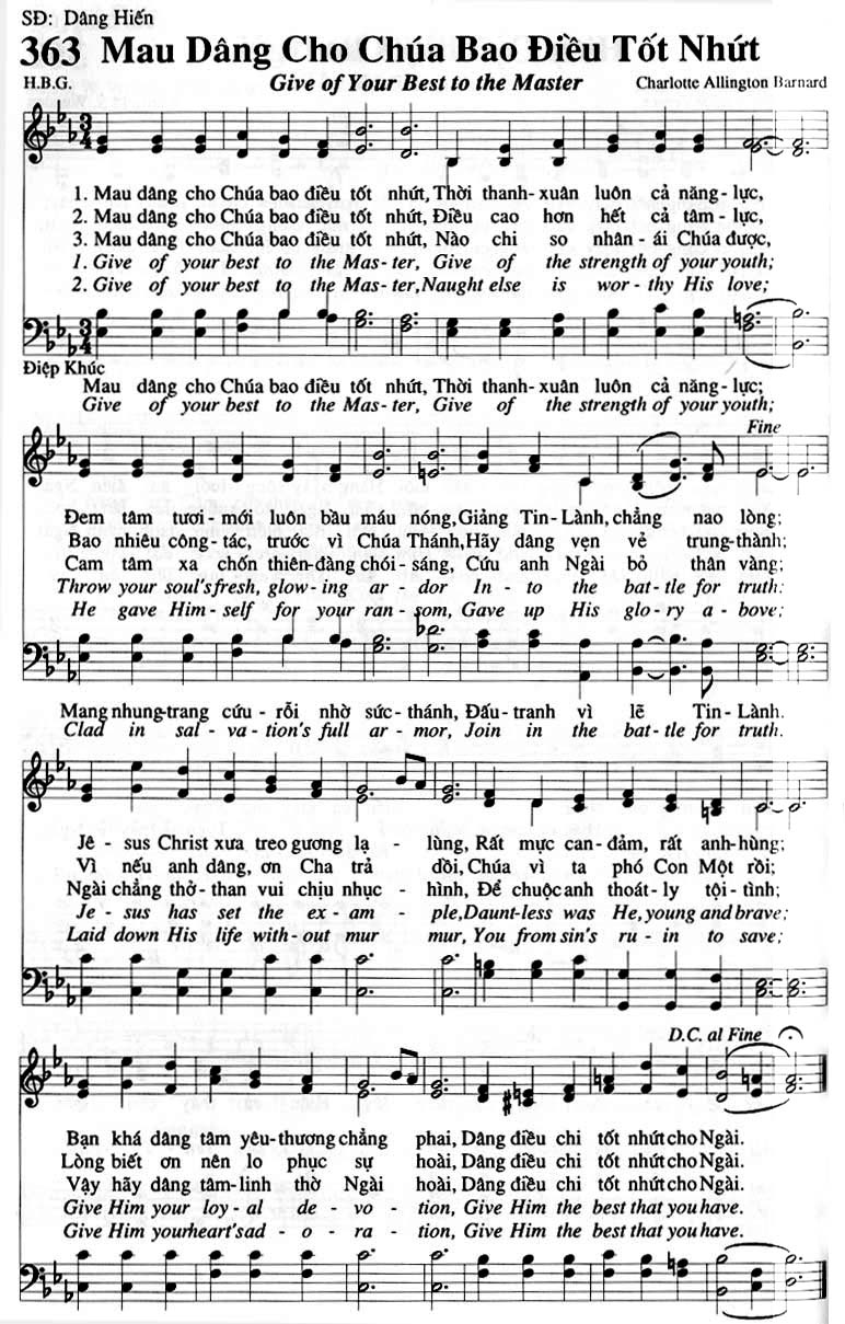 Sheet music: Mau Dâng Cho Chúa Bao Điều Tốt Nhất