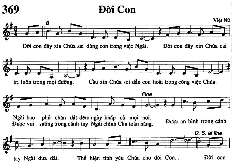 Sheet music: Đời Con