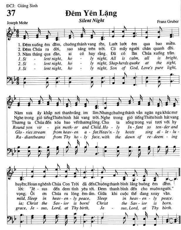 Sheet music: Ðêm Yên Lặng