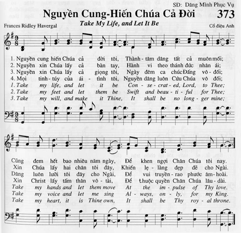 Sheet music: Nguyện Cung Hiến Chúa Cả Đời