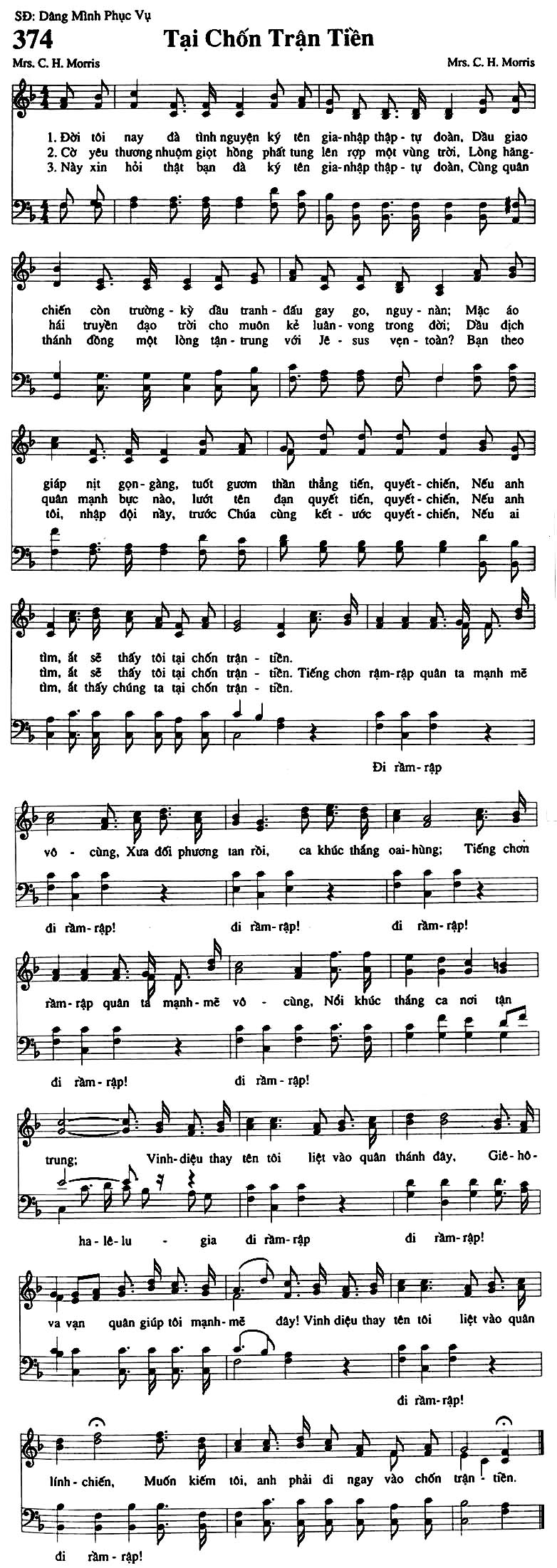 Sheet music: Tại Chốn Trận Tiền
