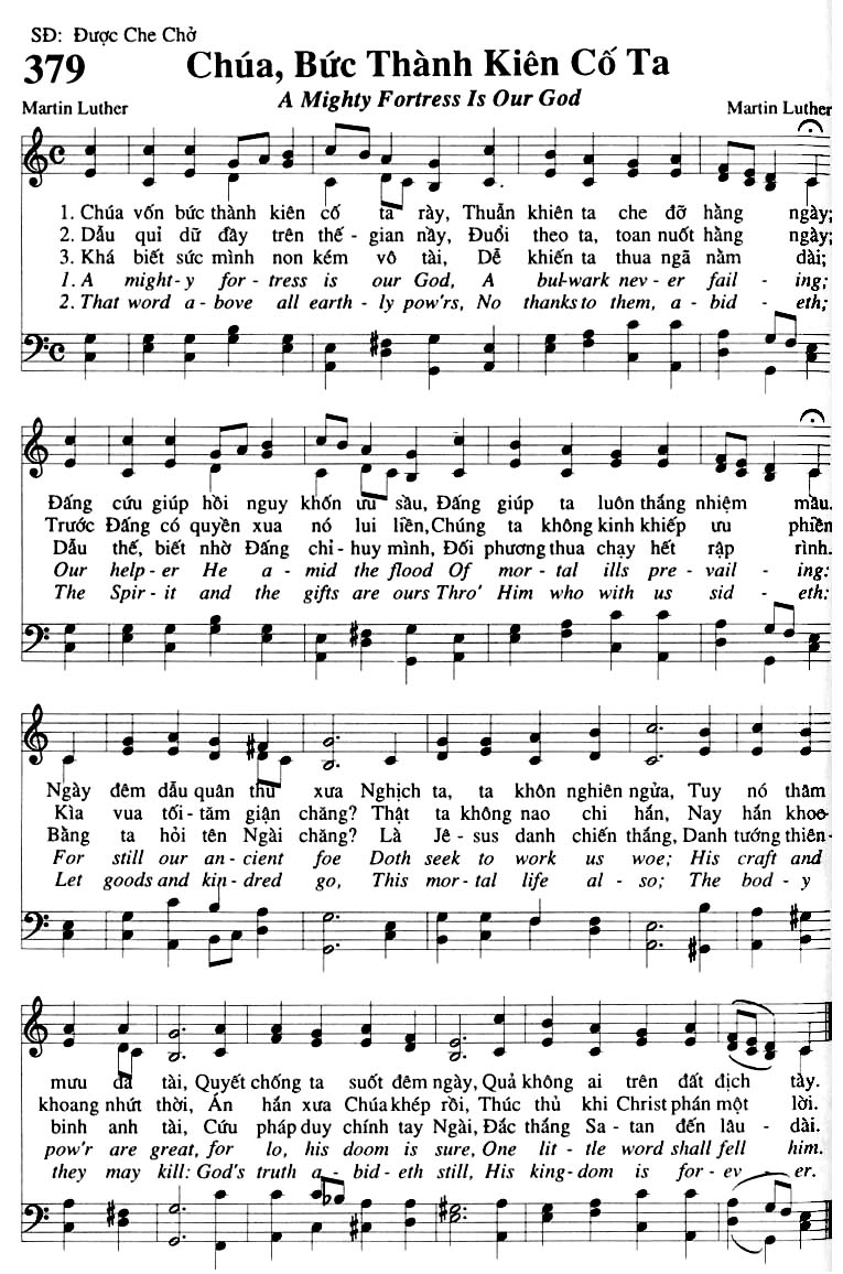 Sheet music: Chúa! Bức Thành Kiên Cố
