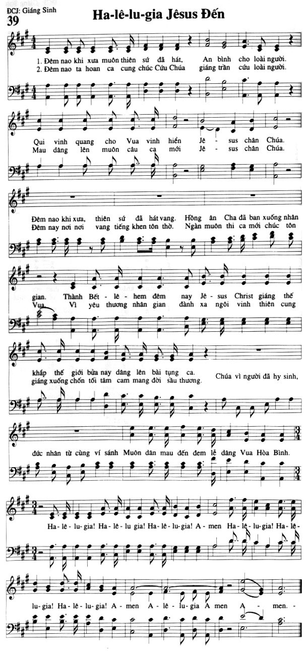 Sheet music: Ha-Lê-Lu-Gia! Jêsus Ðến