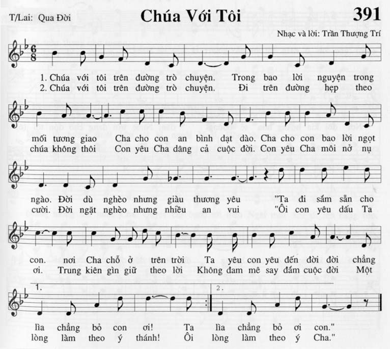 Sheet music: Chúa Với Tôi