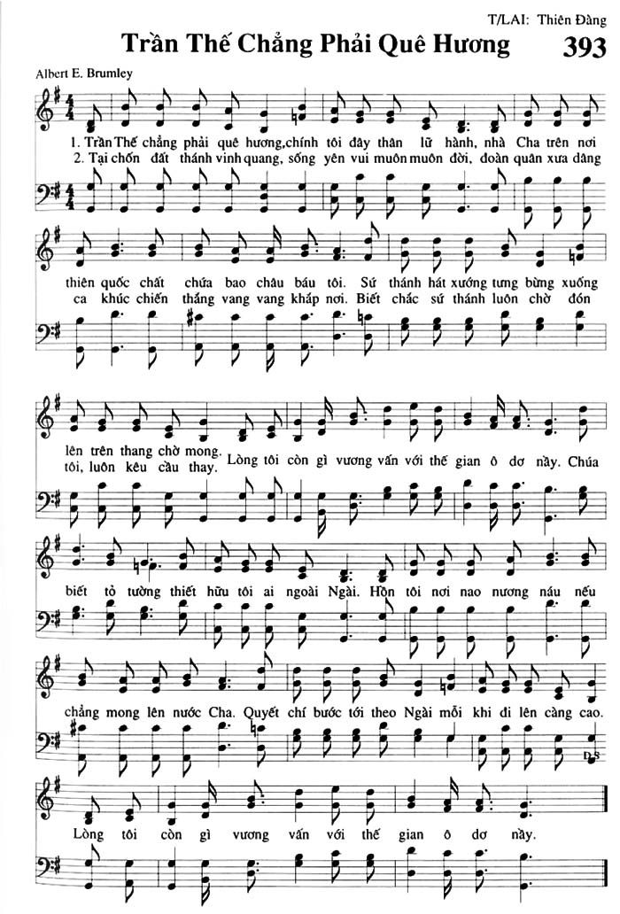 Sheet music: Trần Thế Chẳng Phải Quê Hương