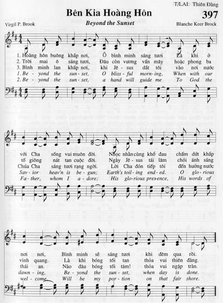 Sheet music: Bên Kia Hoàng Hôn