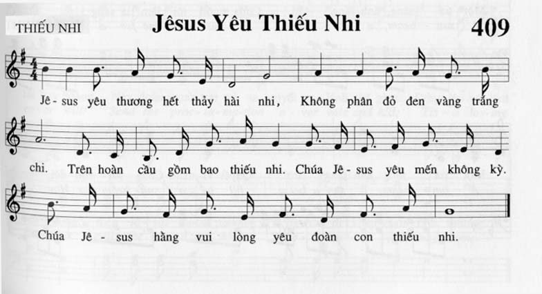 Sheet music: Jesus Yêu Thiếu Nhi