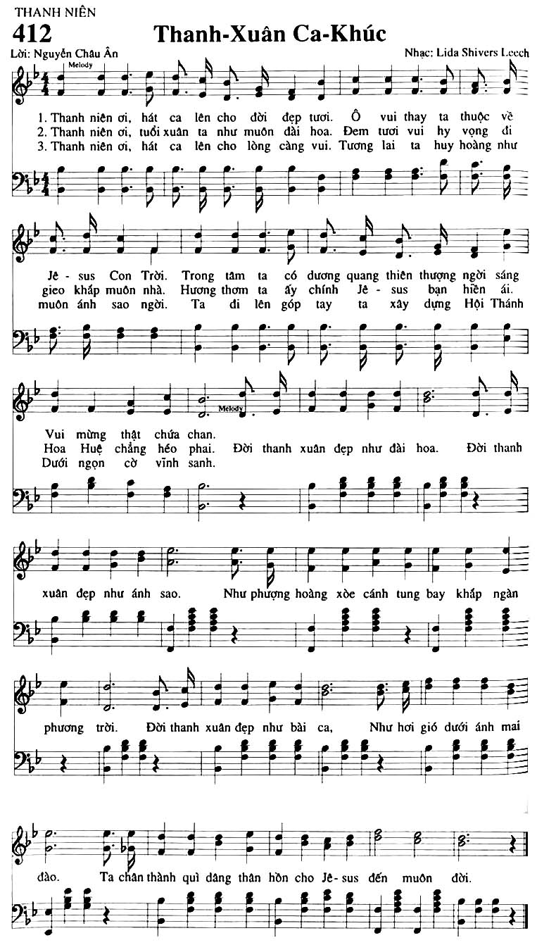 Sheet music: Thanh Xuân Ca Khúc