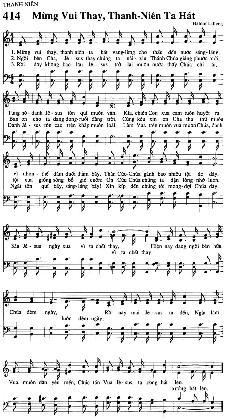 Sheet music: Mừng Vui Thay Thanh Niên Ta Hát