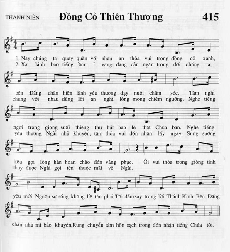 Sheet music: Đồng Cỏ Thiên Thượng