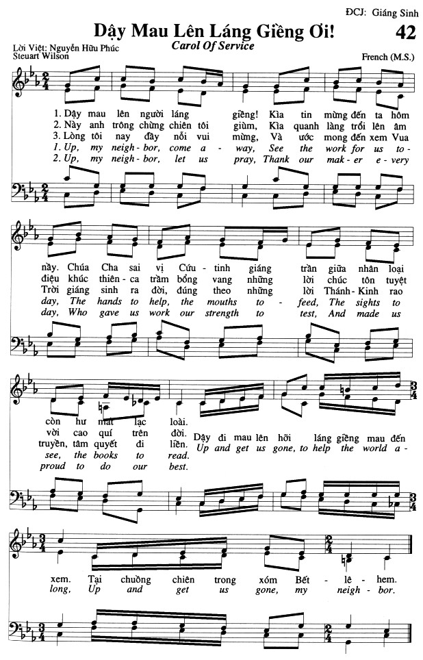 Sheet music: Dậy Mau Lên Láng Giềng Ơi