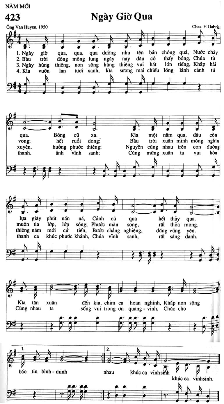 Sheet music: Ngày Giờ Qua