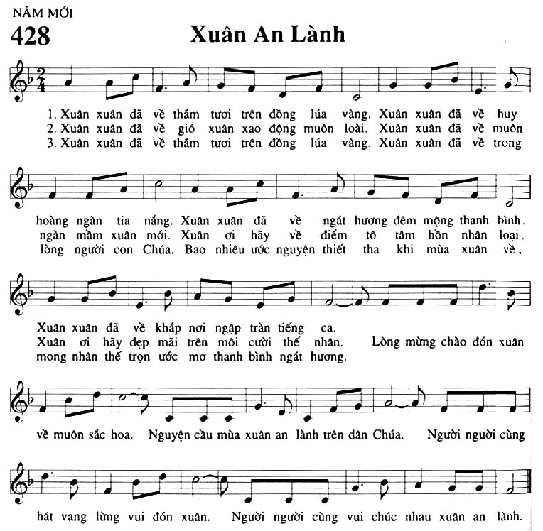 Sheet music: Xuân An Lành