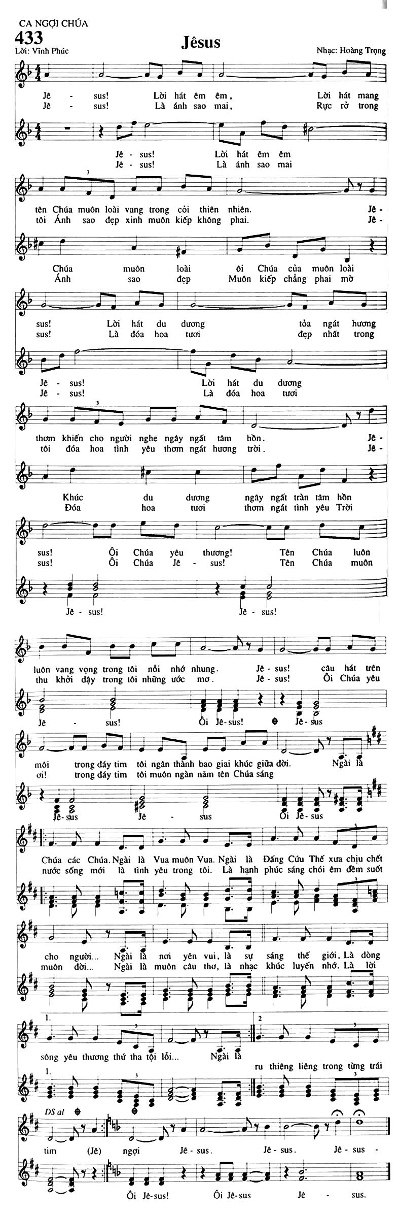 Sheet music: Jêsus