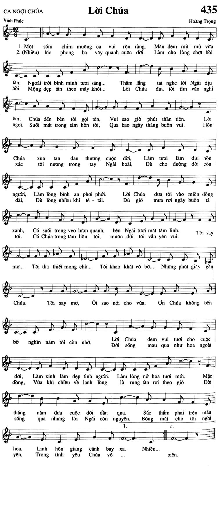 Sheet music: Lời Chúa