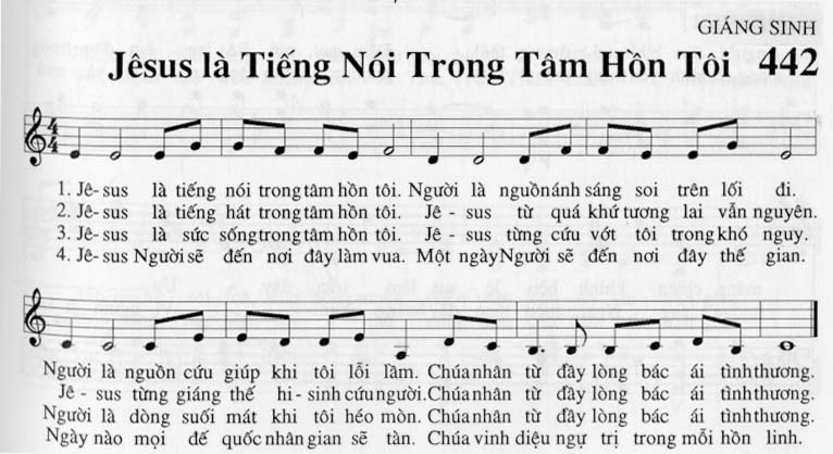 Sheet music: Jesus Là Tiếng Nói Trong Tâm Hồn Tôi