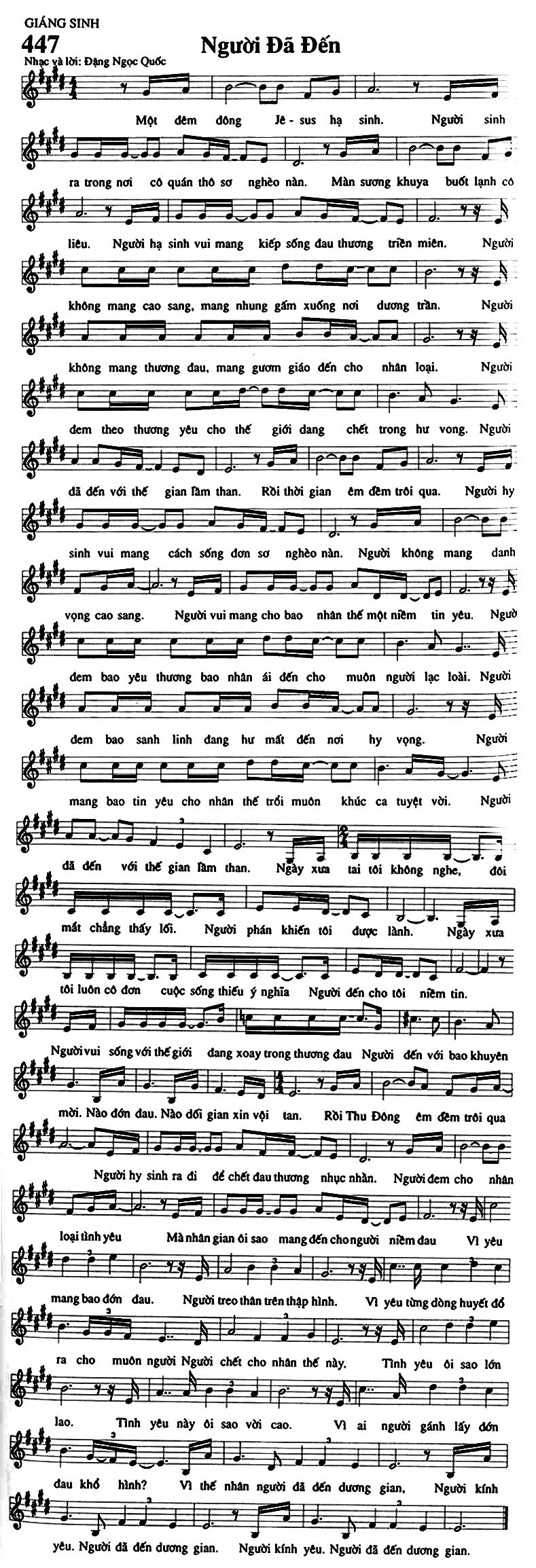 Sheet music: Người Đã Đến